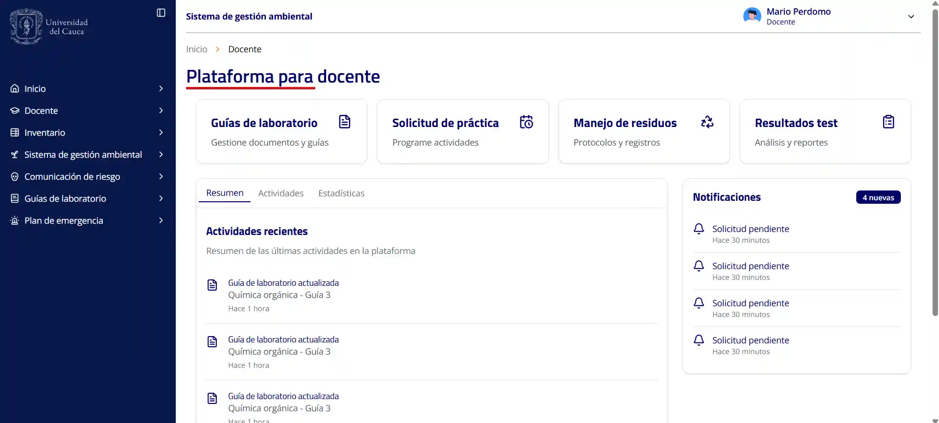 Imagen del sistema SGA